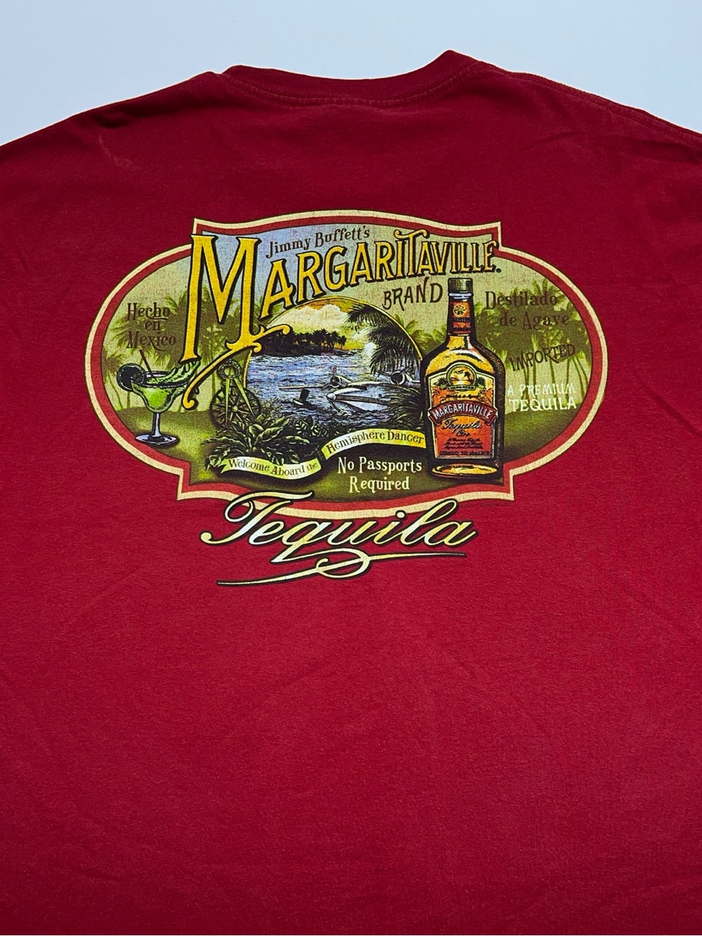 Margaritaville Orlando Jimmy Buffett T-Shirt Mens Size XL Red Double Sided